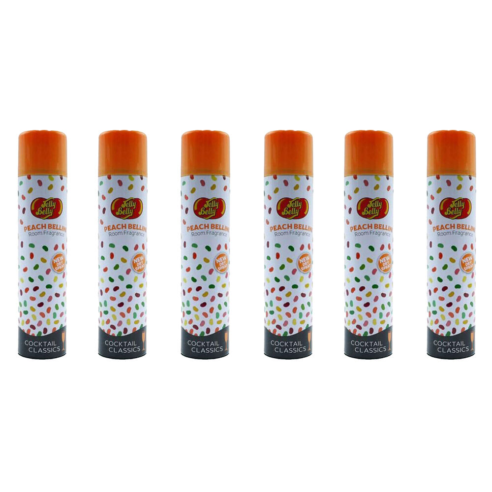 6PK Jelly Belly Air Freshner Room Fragrance 250ml - Peach Bellini