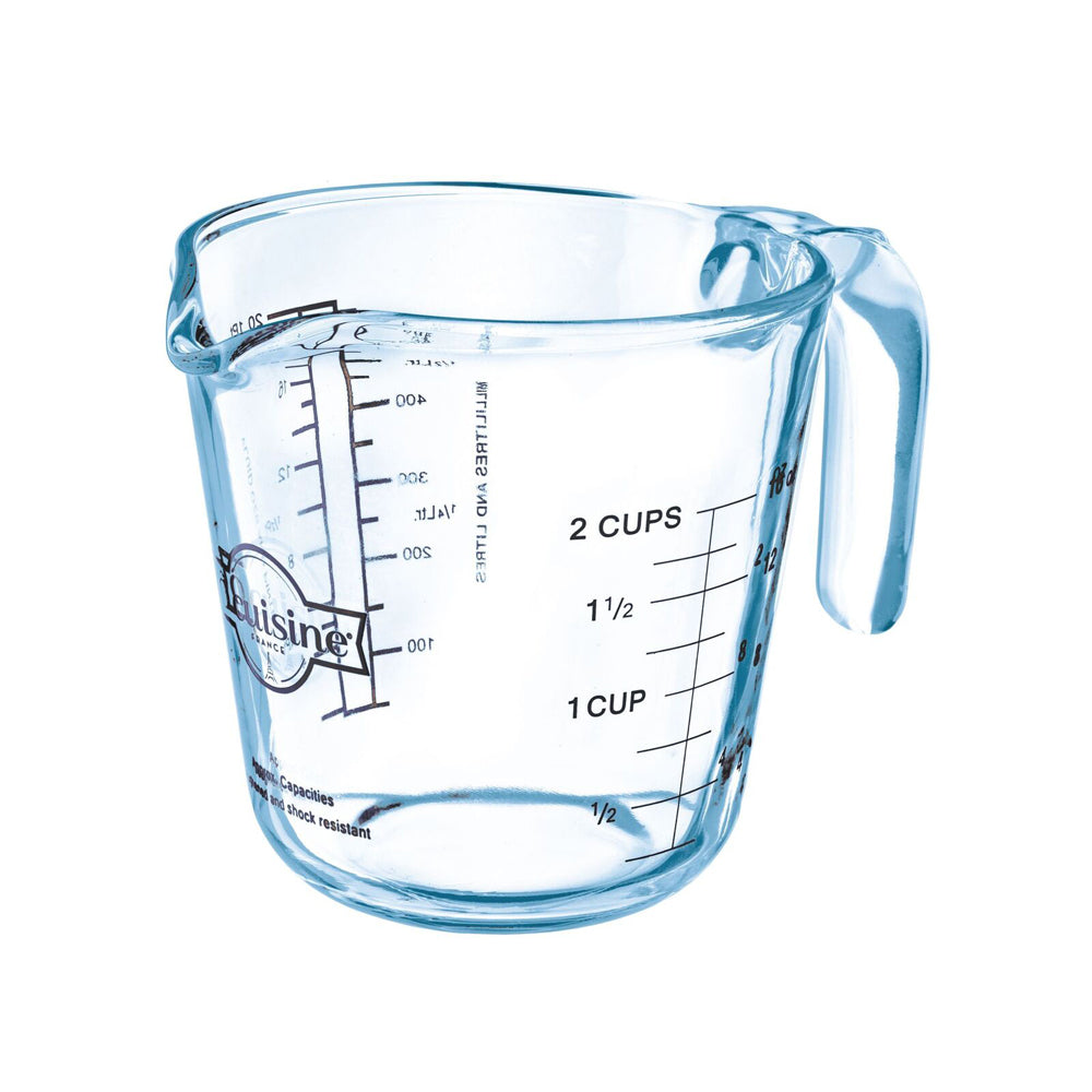 2x O Cuisine Glass 0.5L Measuring Jug Cup w/ Handle - Clear
