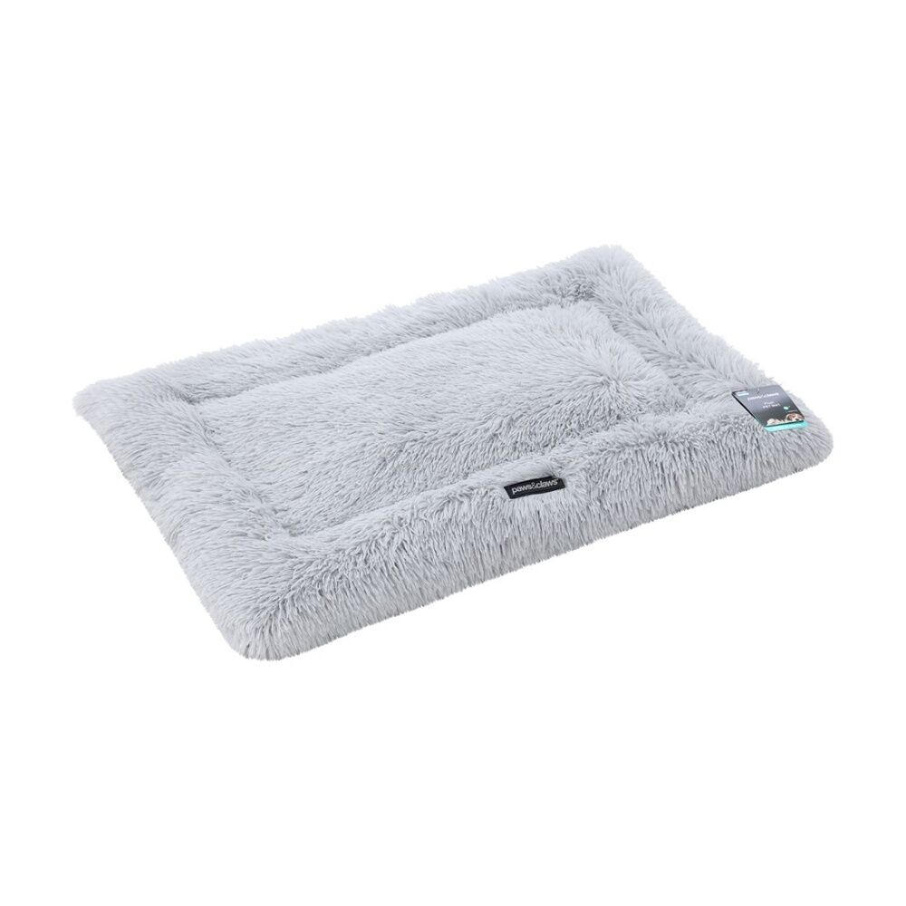 4PK Paws and Claws Pet Mat Large 90x60x4cm Light Grey Super Plush Washable