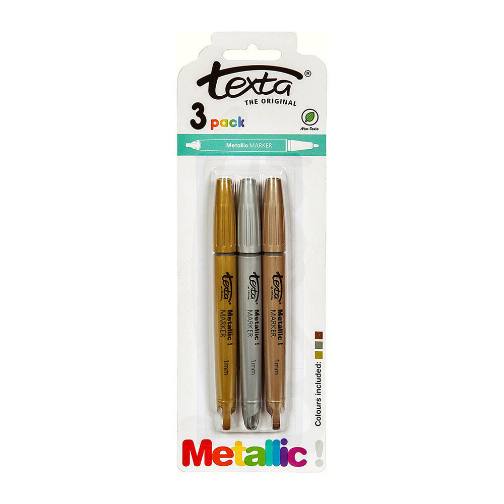 12pc Texta Non-Toxic Metallic Markers Gold/Silver/Bronze