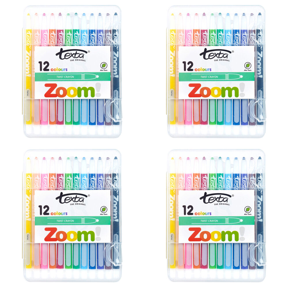 48pc Texta Zoom Twist Crayons Hard Case Wallet