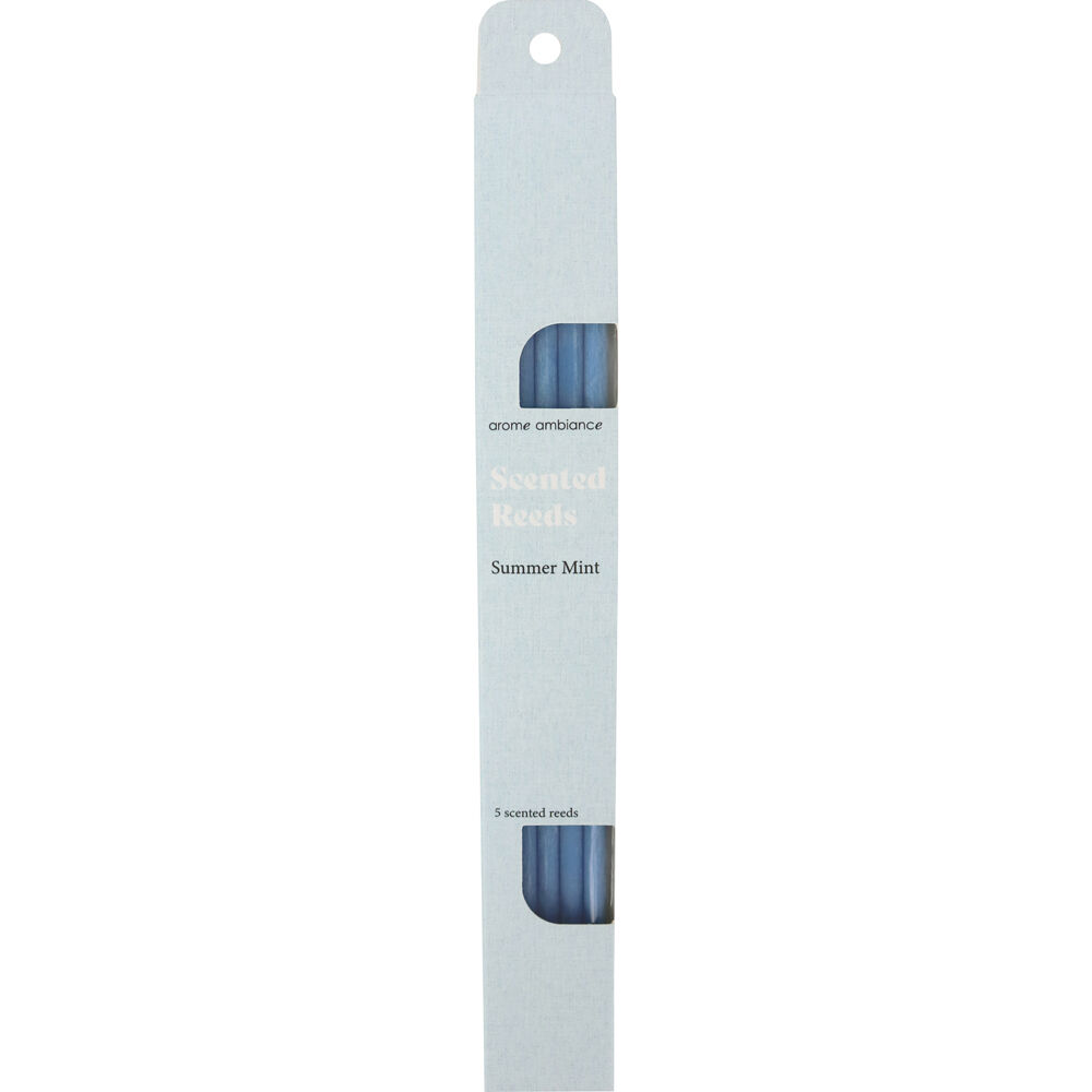 6x 5pc Arome Ambiance Scented Reeds 3.6x29cm Summer Mint - Blue