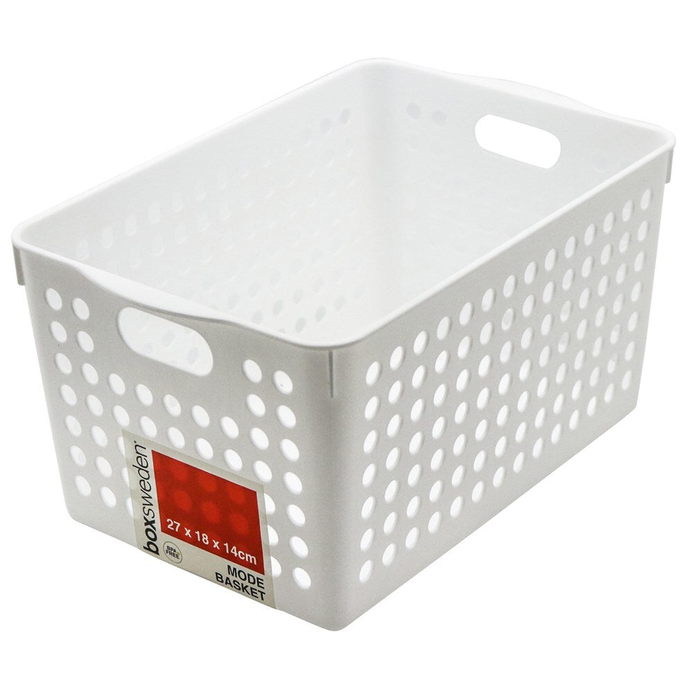 4PK Boxsweden Mode Basket White 27X18X14cm