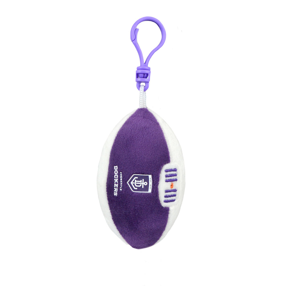 4PK AFL Fremantle Footy Keyclip Hanging Bag Accessory 10cm