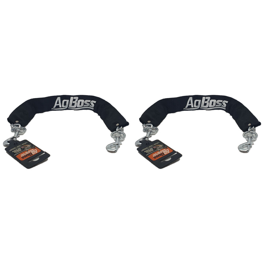 2PK AgBoss Dog Ute/Car Heavy Duty Chain With Snap Hooks Black 4x500mm