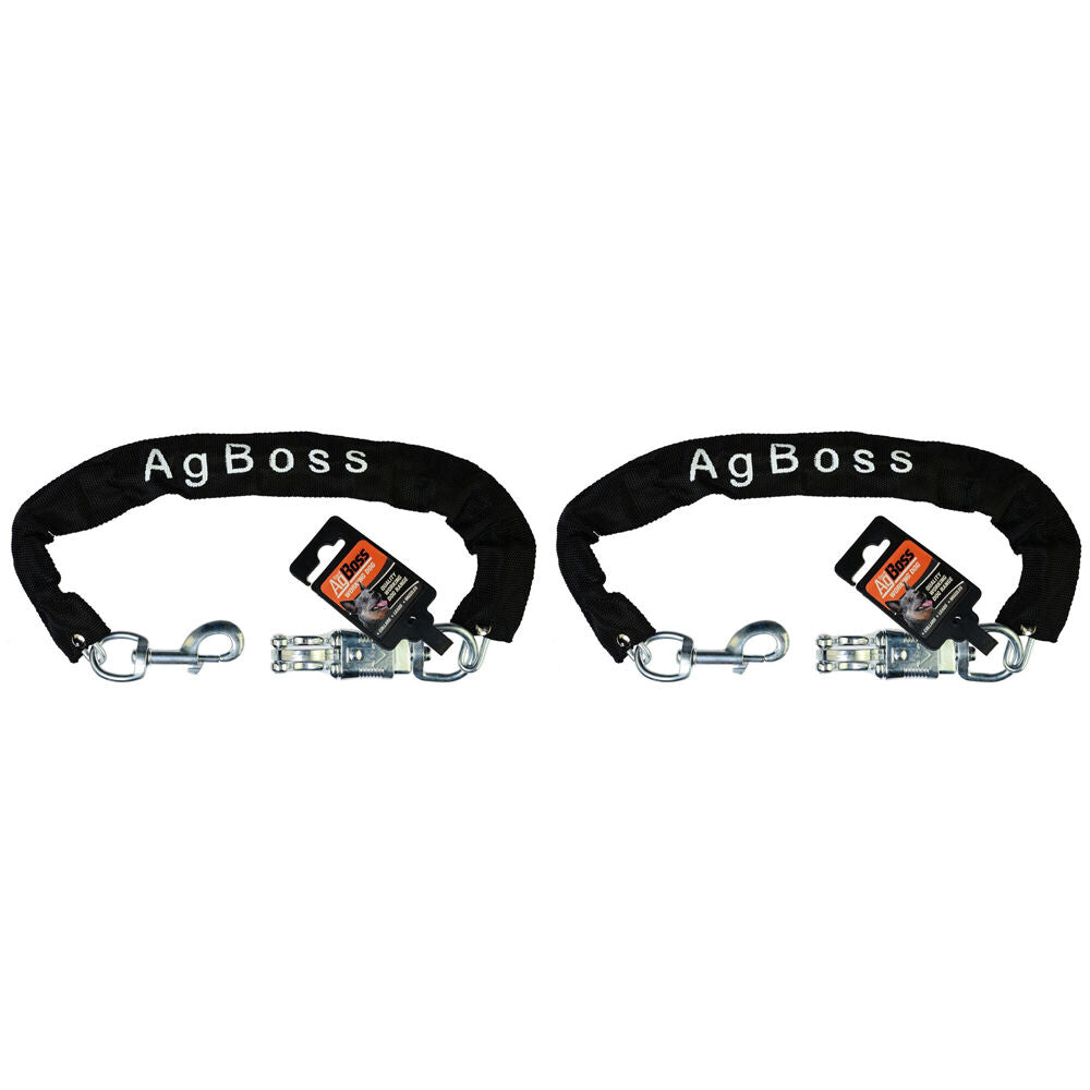2PK AgBoss Dog Ute/Car Chain With Quick & Easy Release Black 4x500mm