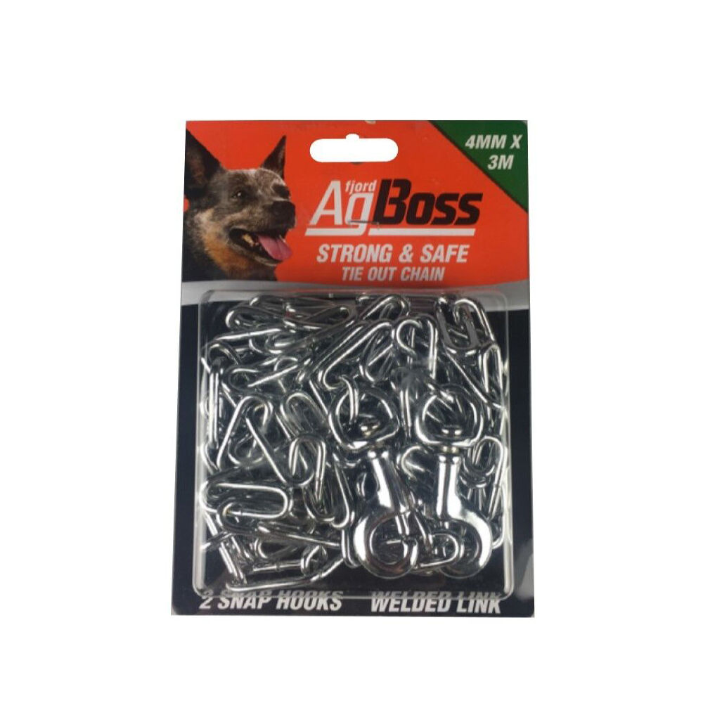 2PK AgBoss Heavy Duty Adjustable Welded Link Tie Out Chains 4mmx3m