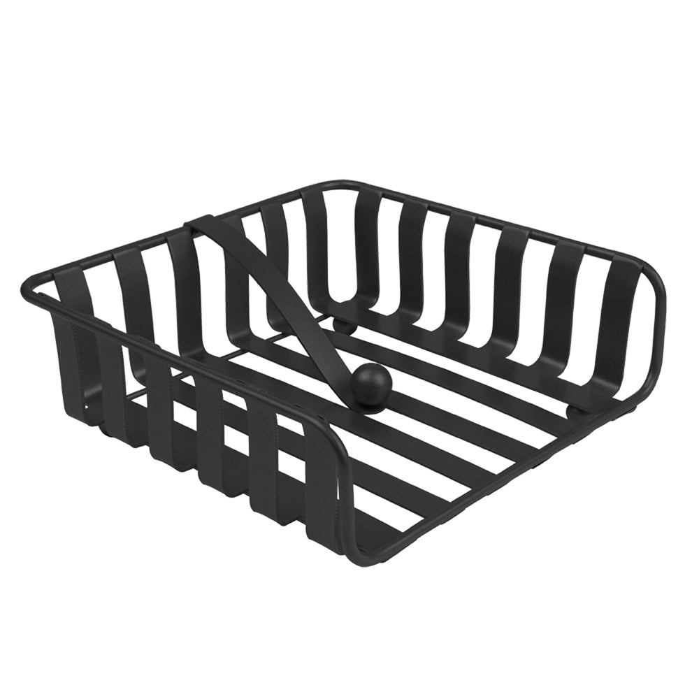 2PK Spectrum Steel Striped Weighted Napkin Holder - Black