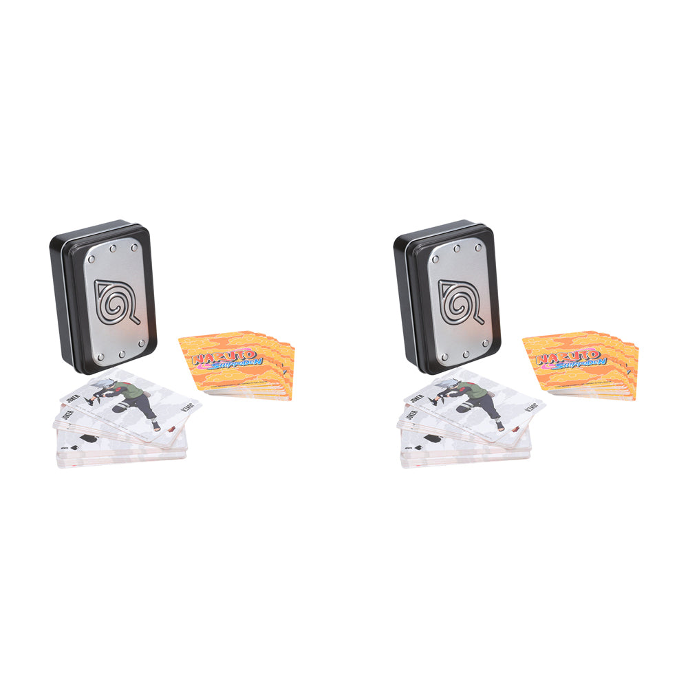 2x 54pc Naruto Playing Cards Deck Set w/ Metal Storage Tin 6y+