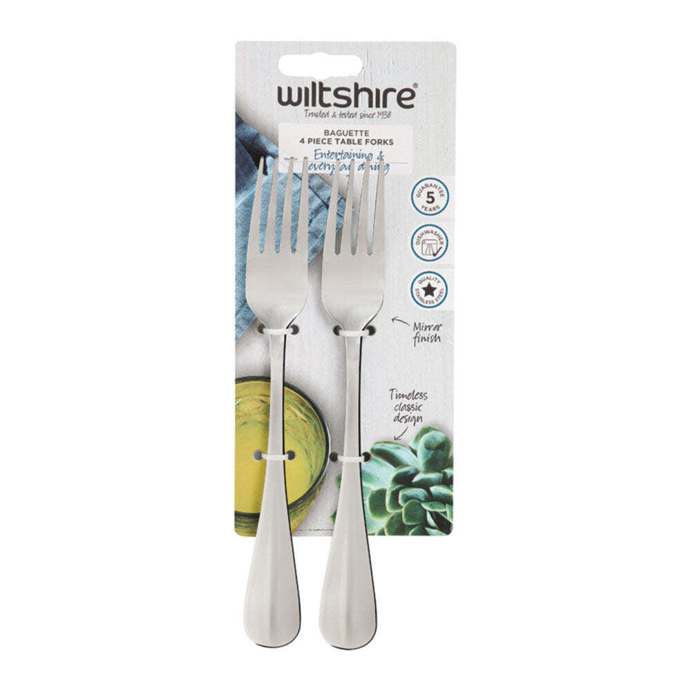 2 x 4pc Wiltshire Baguette Table Fork Kitchen Utensils Set
