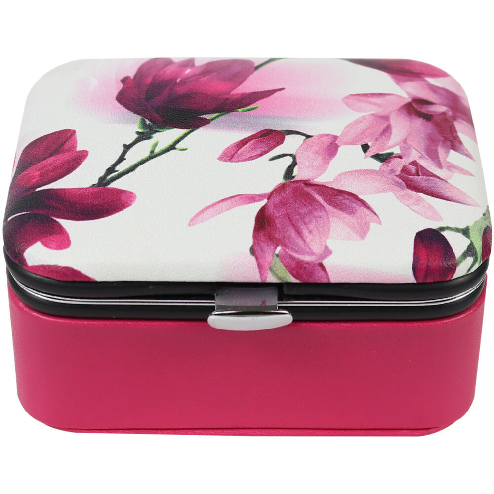 3PK Wicked Sista Magnolia Deluxe Jewellery Hard Cover Travel Case 8x4cm Red