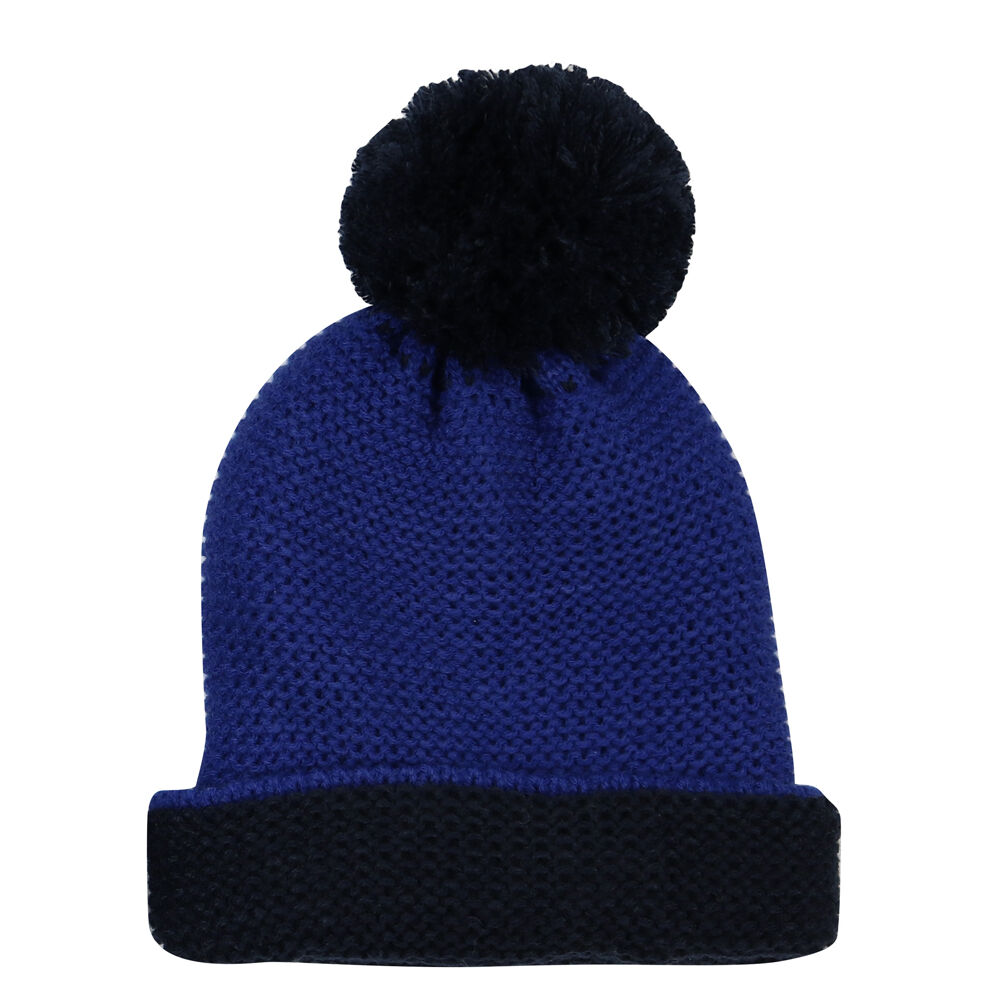 Foote Street Two Tone Beanie With Pom Pom For Kids M/L - Blue 7Y-10Y