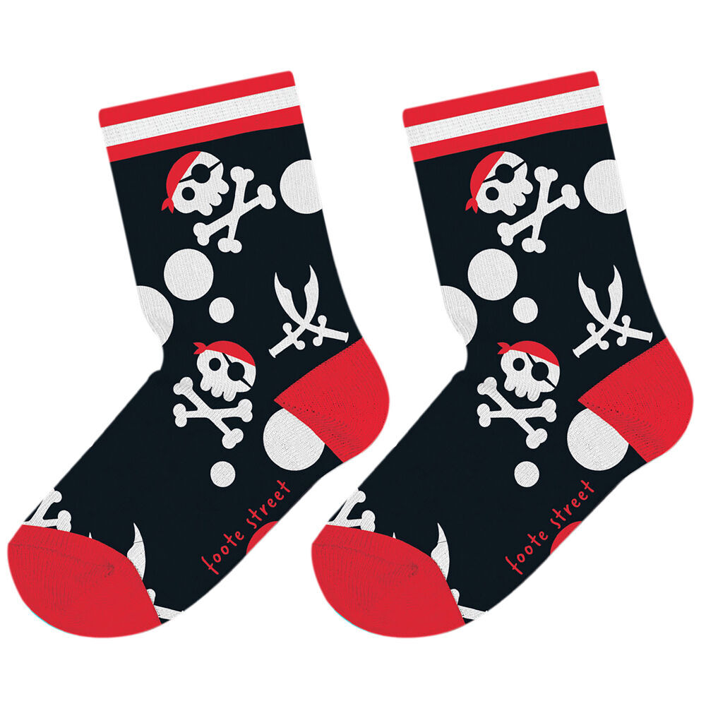6PK Foote Street Toddler Soft Cotton Socks - Pirates 1-3y