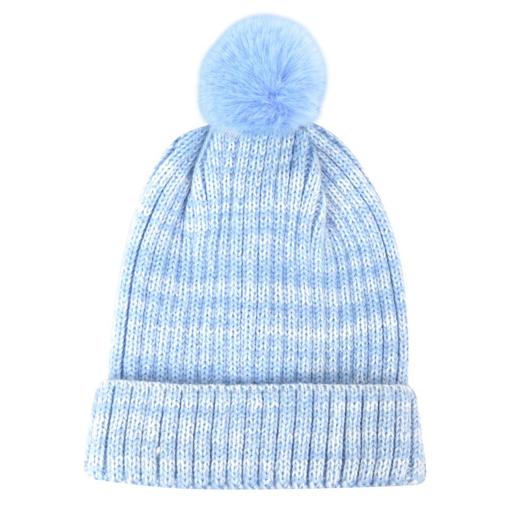 2PK Foote Street Casey Toddler Beanie Soft Acrylic Winter Hat - Blue - 8M-2Y