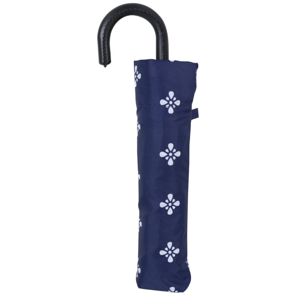 2PK Wicked Sista Compact Umbrella Geo Fleur Manual Opening Polyester - Navy