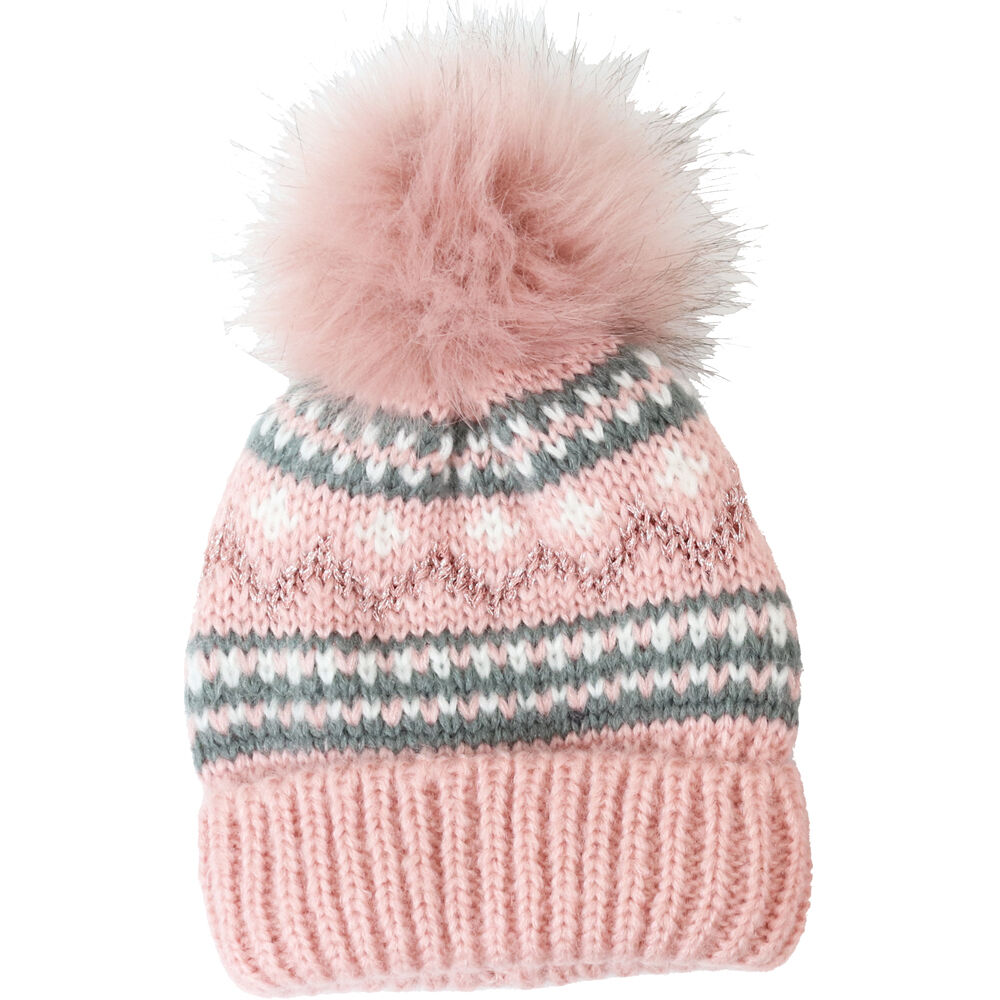 2PK Foote Street Unisex Nordic Beanie Cosy For Kids S/M Dusty Pink 3Y-6Y