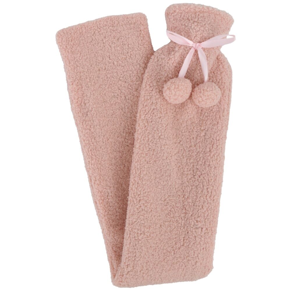 Wicked Sista Long Hot Water Bottle With Cover Textured - Blush Pink