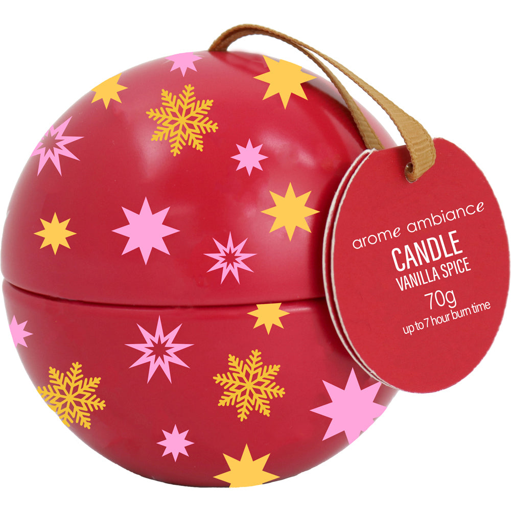 4PK Arome Ambiance Christmas Cheer Bauble Candle - Vanilla Spice