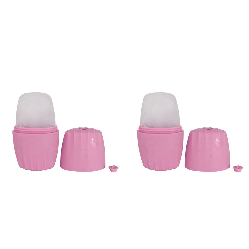 2PK Wicked Sista Silicone Facial Ice Roller Face Massager 6.5x15cm - Pink