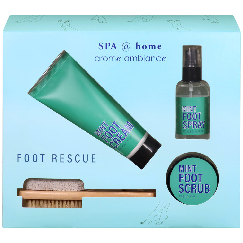 8pc Arome Ambiance Spa At Home Foot Rescue Set Mint Scent
