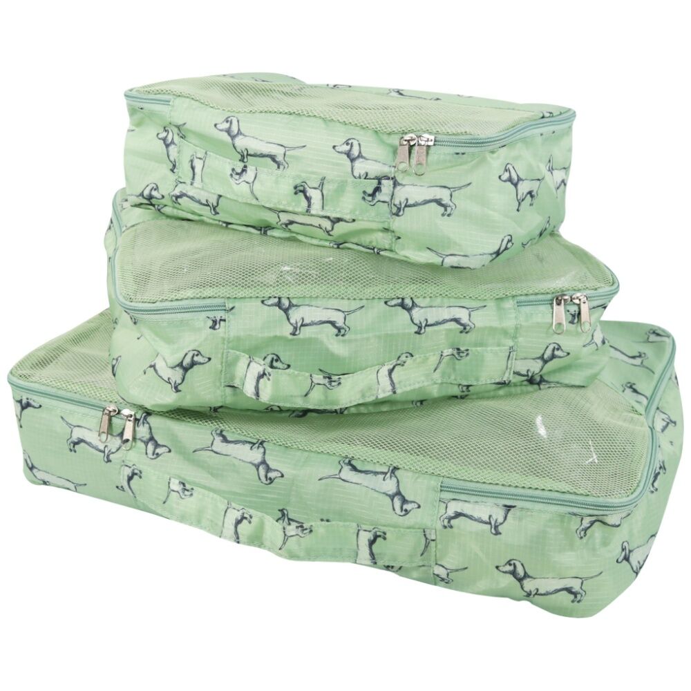 2x 3pc Wicked Sista Packing Cells Trio Vintage Dachshund Small/Med/Large Bags