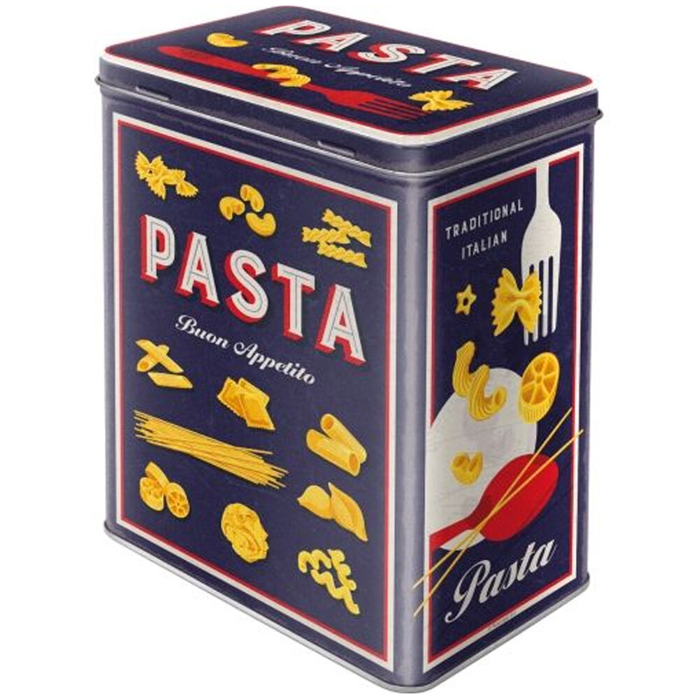 2PK Nostalgic-Art Tin Metal Storage Box 14x20cm - Large Pasta Variety