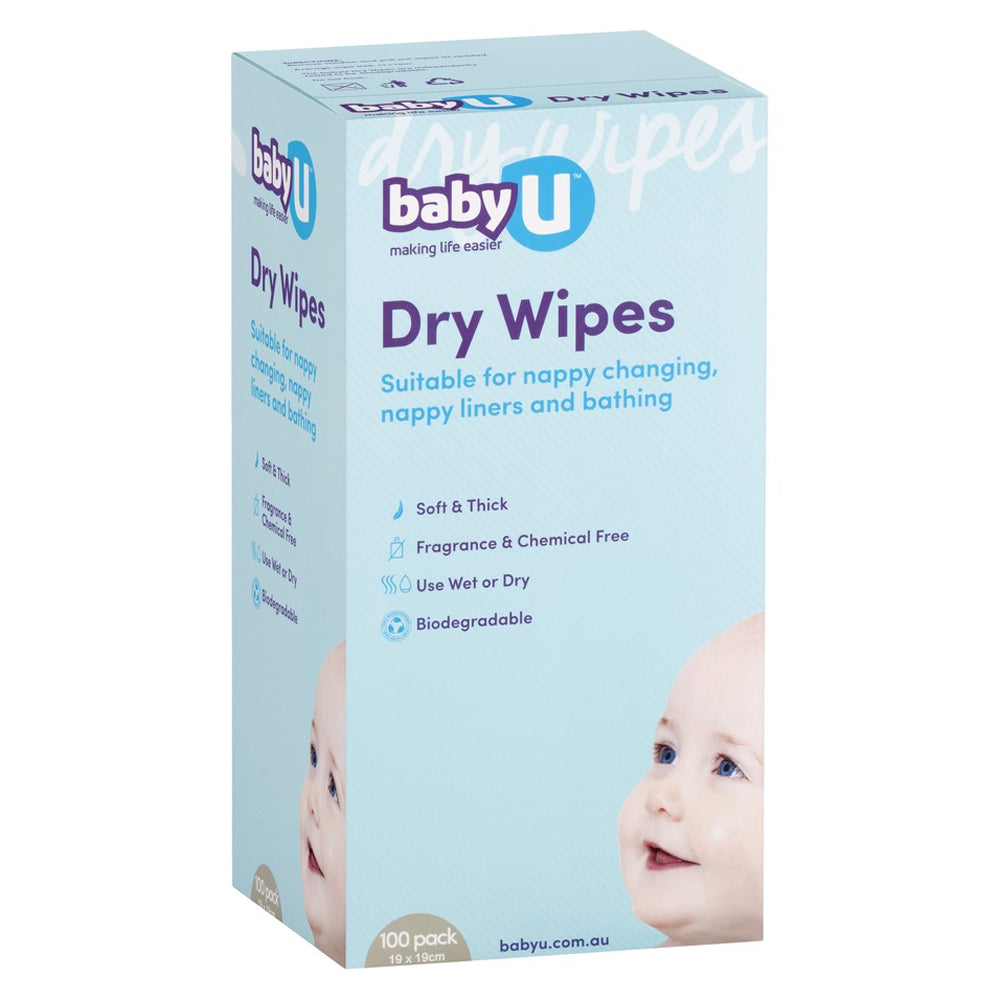 4x 100pc Baby U Dry Wipes Biodegradeable 19cm
