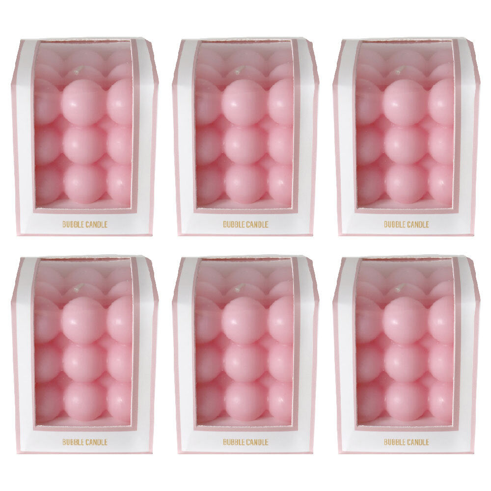 6PK Arome Ambiance Pastel Bubble Candle In Box Home Decor Blush