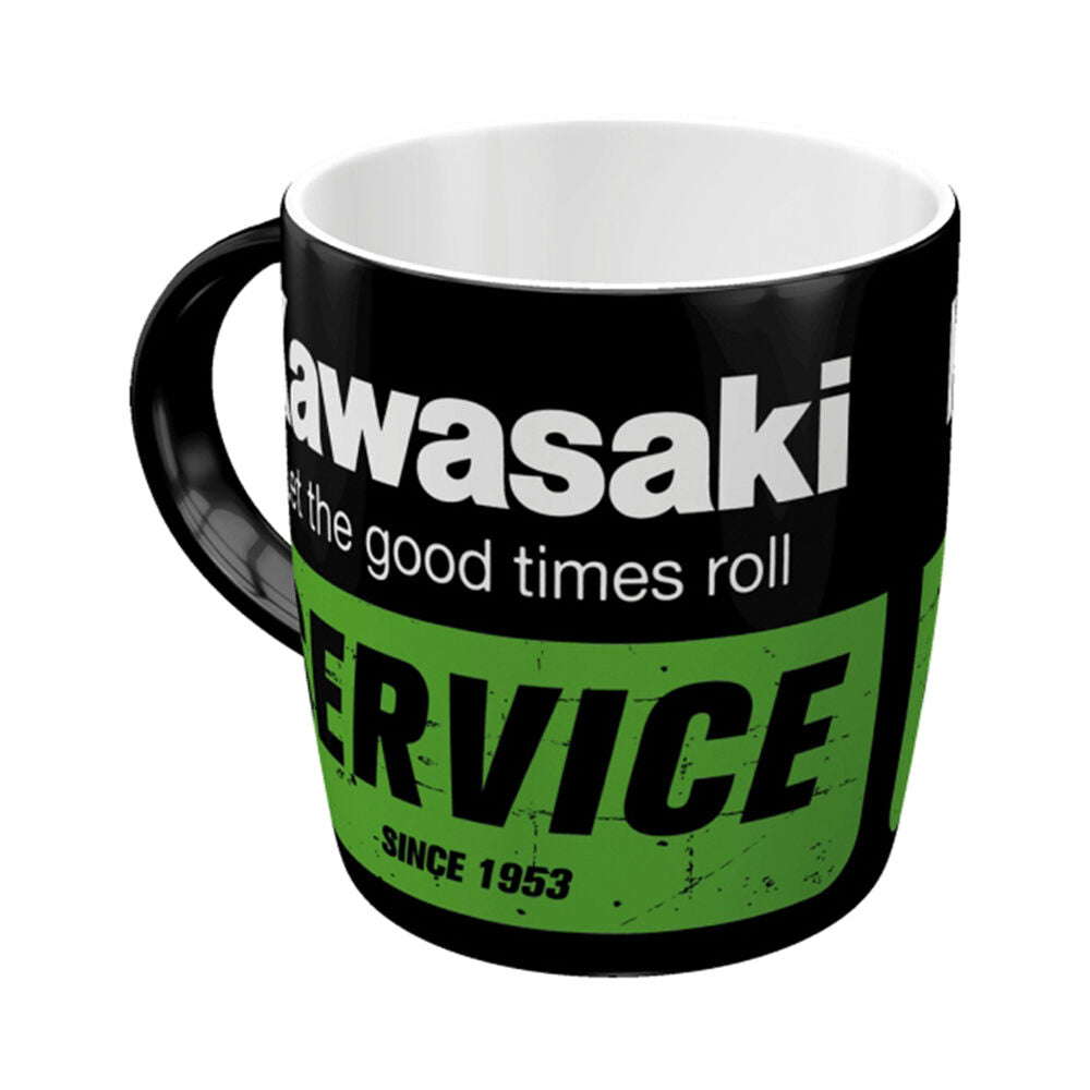 2PK Nostalgic-Art Ceramic Mug Kawasaki Service 9x9cm - Black