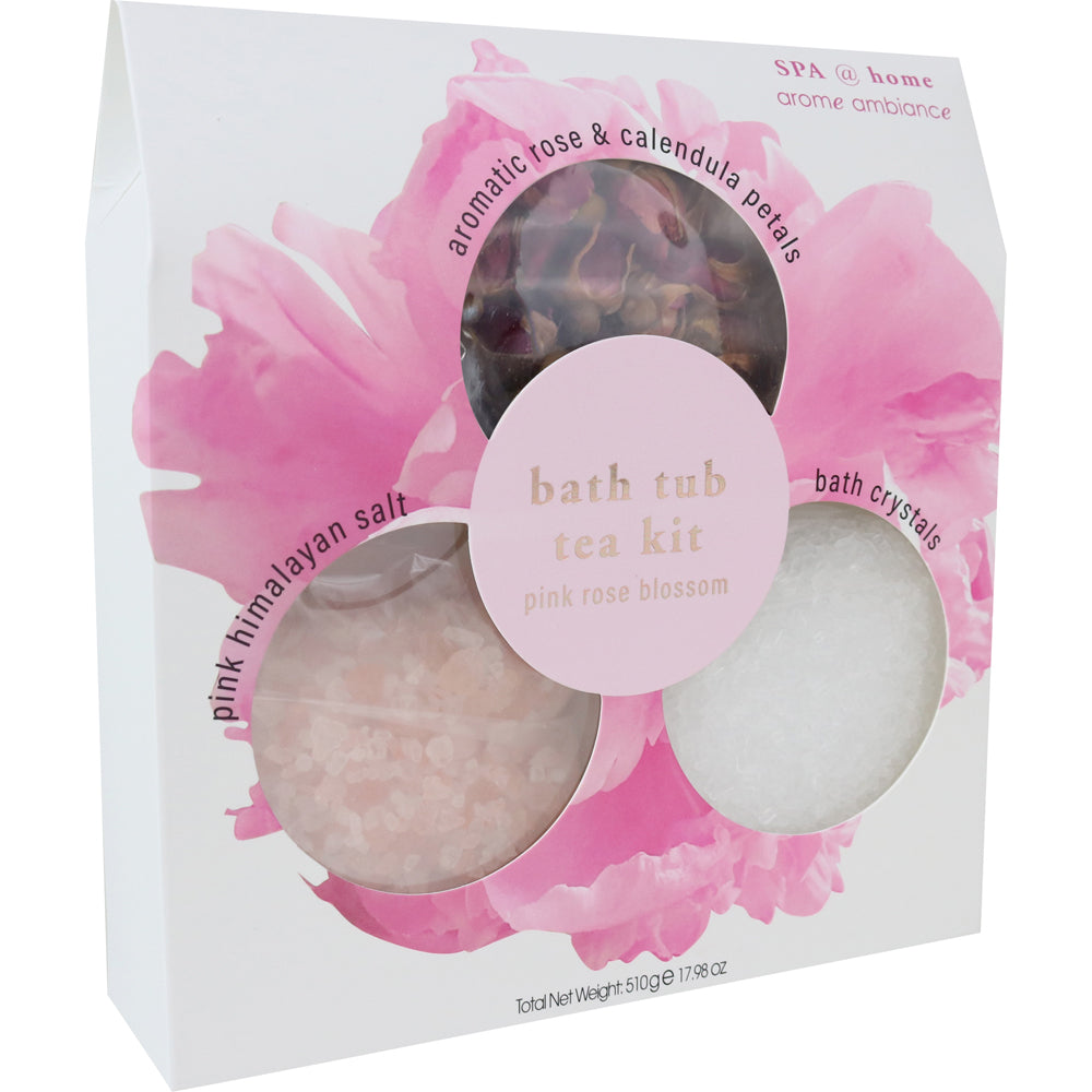 2PK Arome Ambiance Spa At Home Bath Tub Tea Kit Pink Rose Blossom Scent