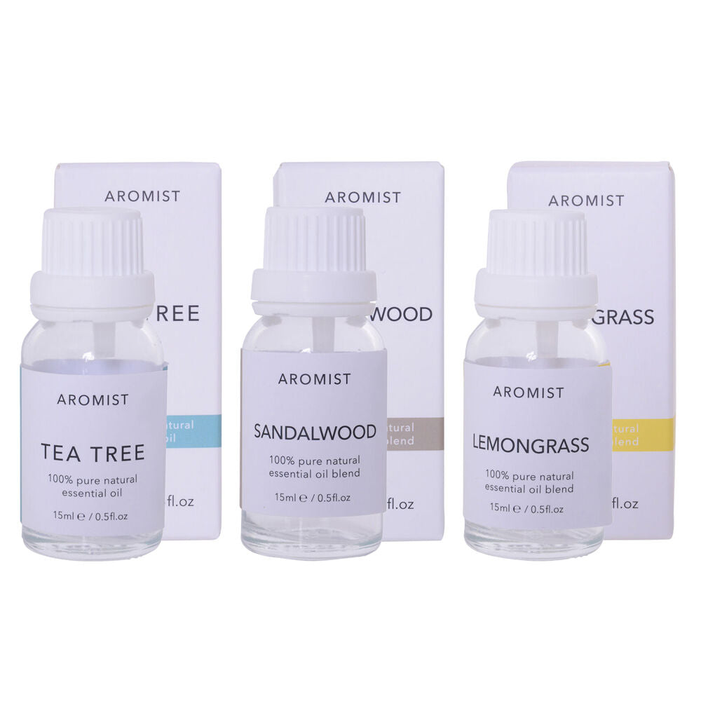 3pc Gibson Gifts Aromist Oil 15ml TeaTree/Sandalwood/Lemongrass Scent Combo