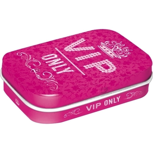 2PK Nostalgic Art 6cm Mint Tin Box VIP Only Fresh Breath Hard Candy - Pink