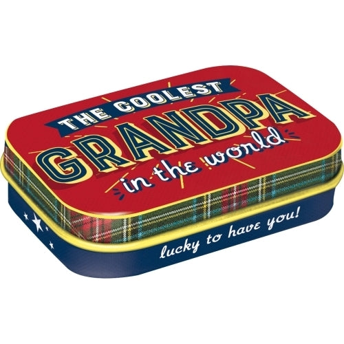 2PK Nostalgic-Art 4x6cm Metal Mint Box The Coolest Grandpa