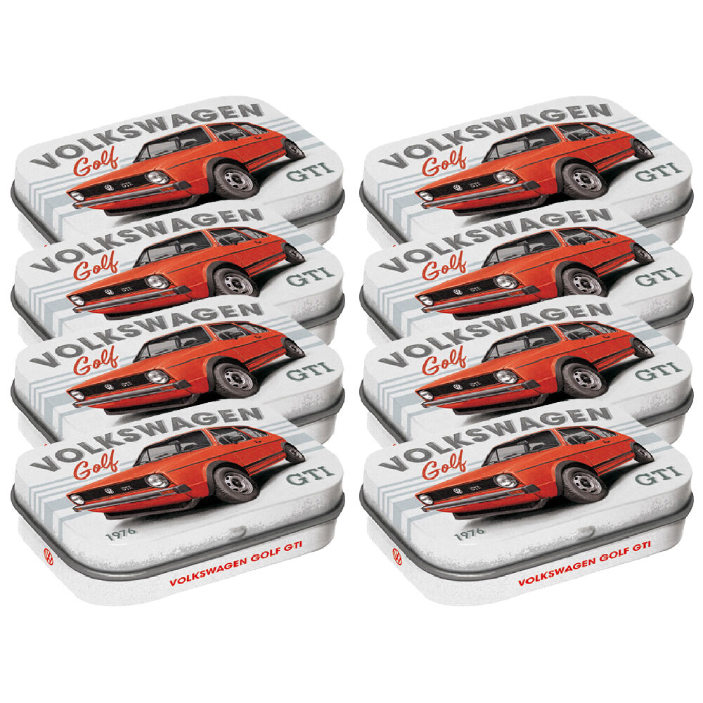 8PK Nostalgic-Art Pocket Mint Tin Box VW Gold GTI 1976 4x6cm