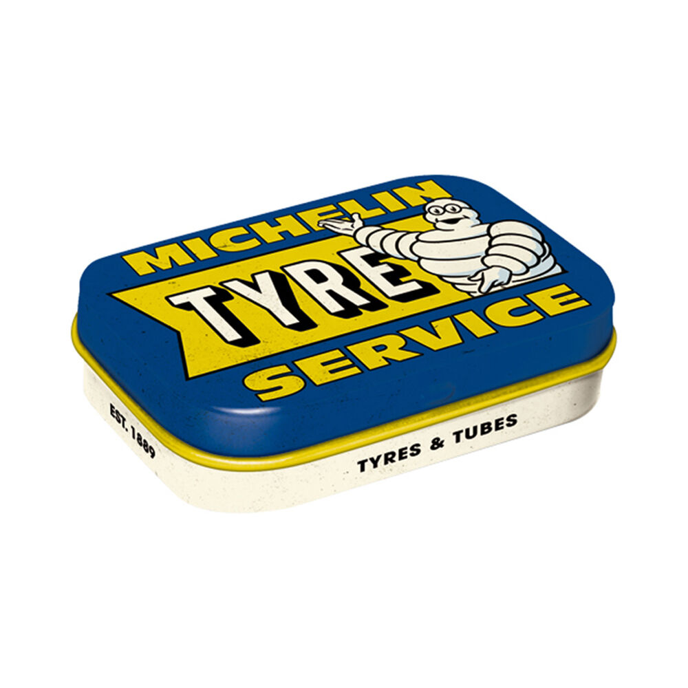 8PK Nostalgic-Art Pocket Mint Tin Box Michelin Tyre Service 4x6cm - Blue