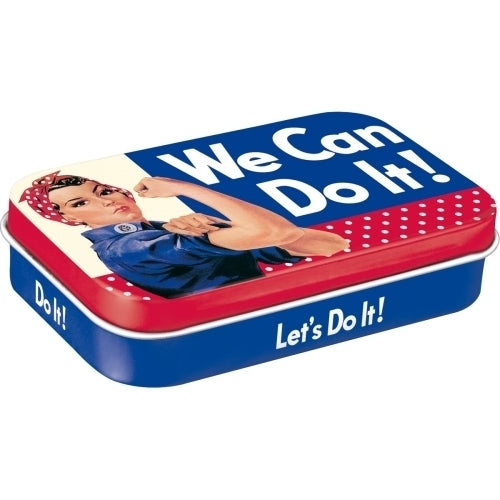 2PK Nostalgic Art 10cm Mint Tin Box XL We Can Do It Fresh Breath Hard Candy