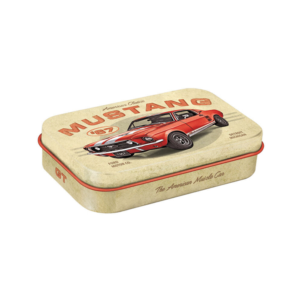 6PK Nostalgic-Art Vintage Ford Mustang GT Tin Mint Box w/Mints XL 10x6x2cm