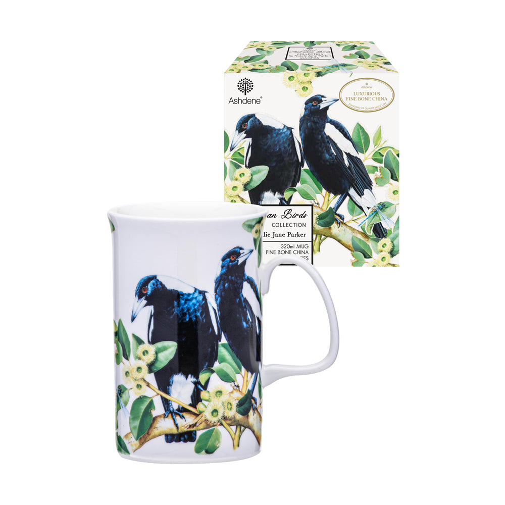2PK Ashdene Australian Birds 320ml Coffee Mug - Magpies