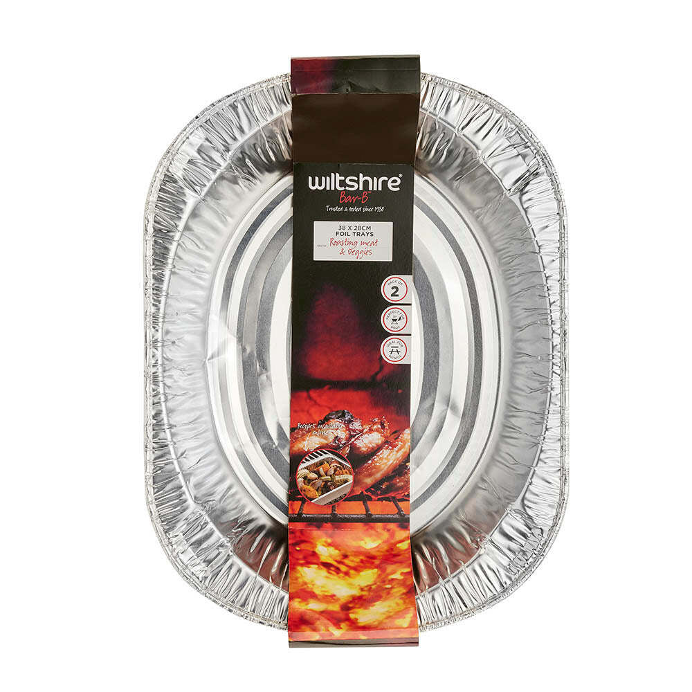 2 x 2pc Wiltshire Bar-B Disposable Barbeque Foil Trays Large