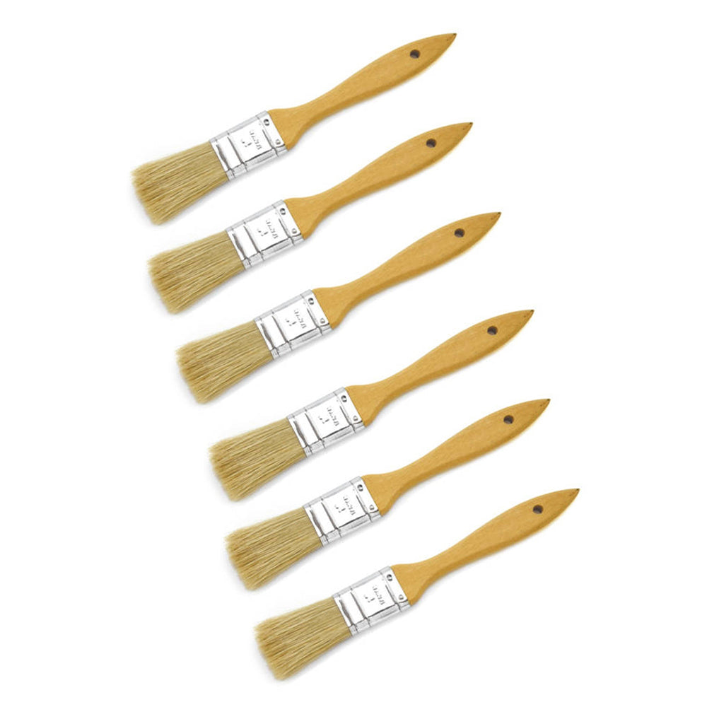 6x Cuisena Pastry Brush w/ Wooden Handle - Beige