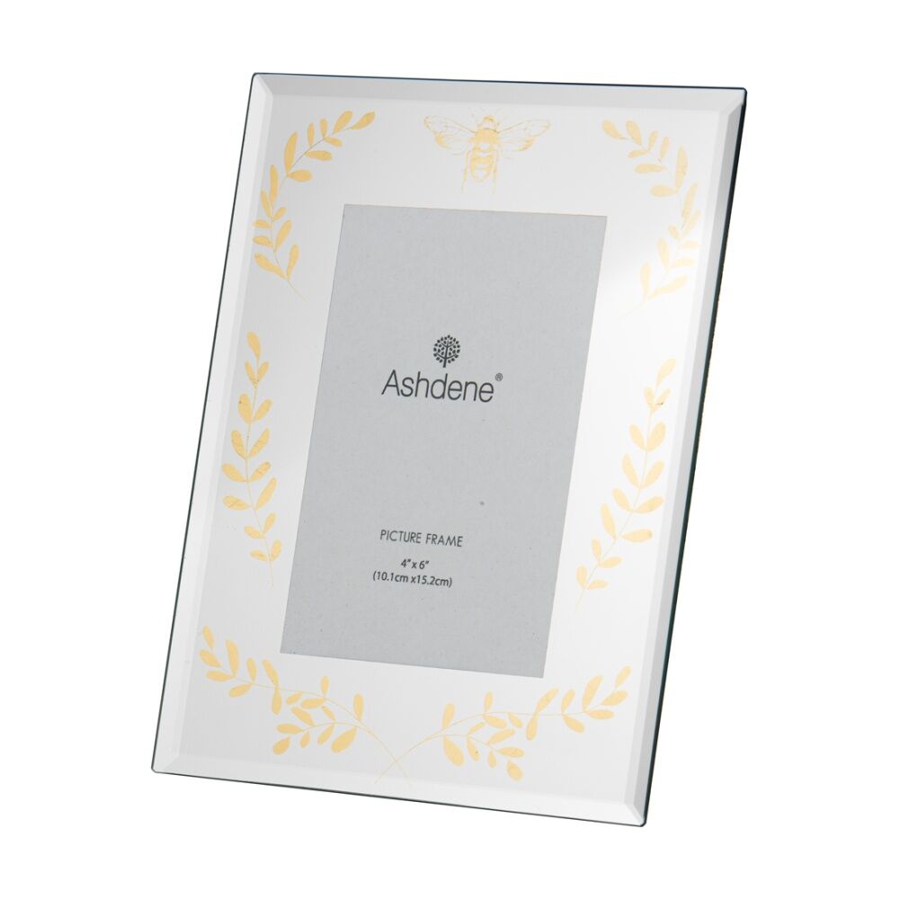 2PK Ashdene Elegant Bee Silver Mirrored Picture Display Photo Frame