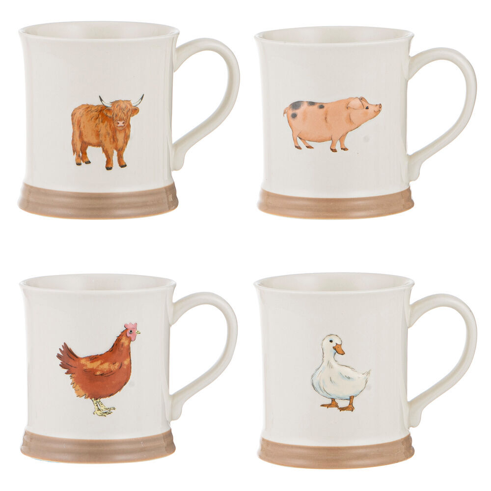4PK Ashdene Farm Friends Coffee Mug Drinkware 430ml/13cm - Assorted
