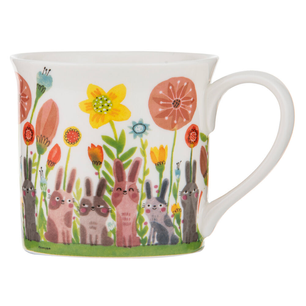 4PK Ashdene Playful Bunnies Beverage Mug Drinkware Assorted