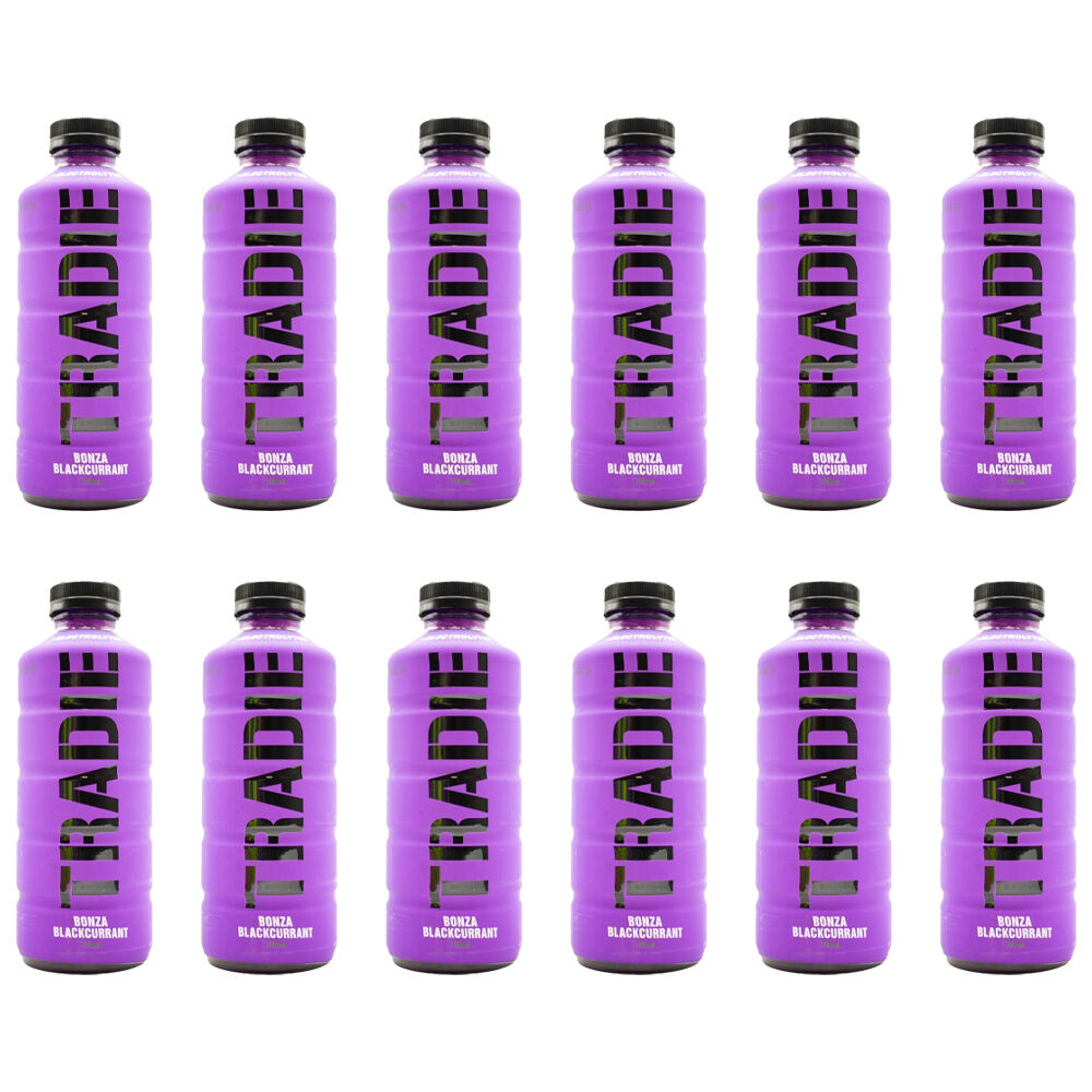 12PK Tradie Electrolytes 750ml Sports Drink - Bonza Blackcurrant