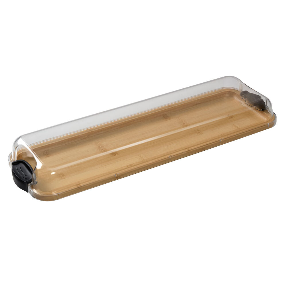 2PK Farberware Build-a-Board Bamboo Snacking Platter, 17.5x56cm Brown/Clear