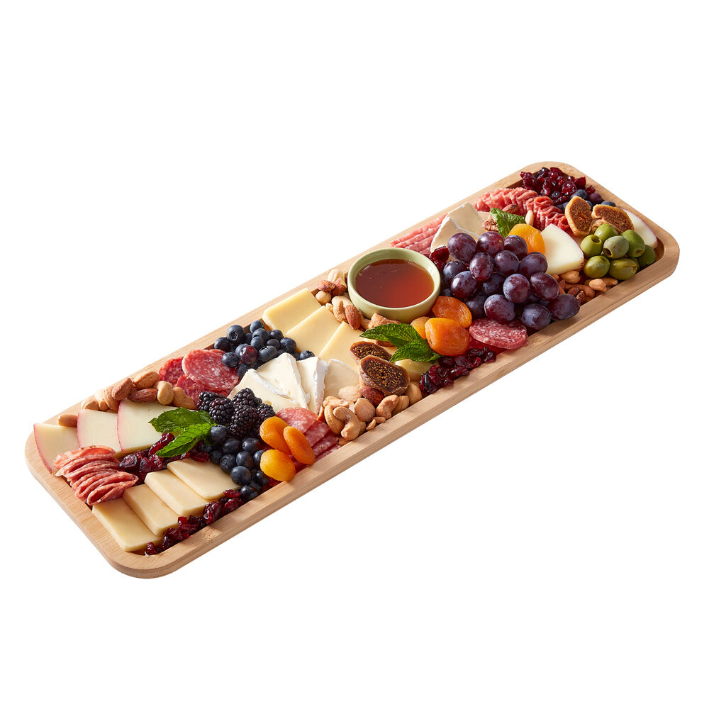 Farberware Build-a-Board Bamboo Snacking Platter, 17.5x56cm Brown/Clear