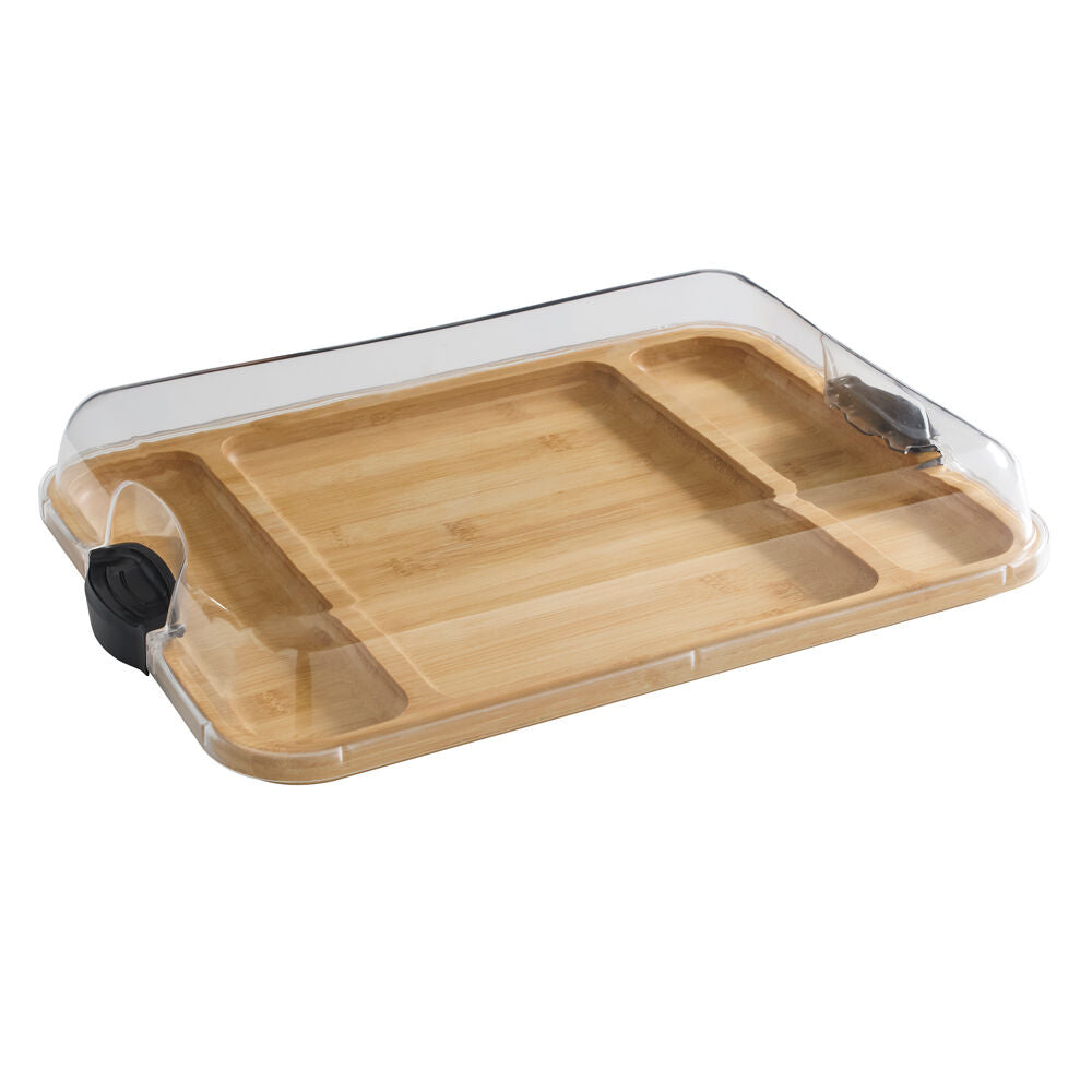 2PK Farberware Build-a-Board Bamboo Rectangular Board, 30.5x40.5cm Brown/Clear