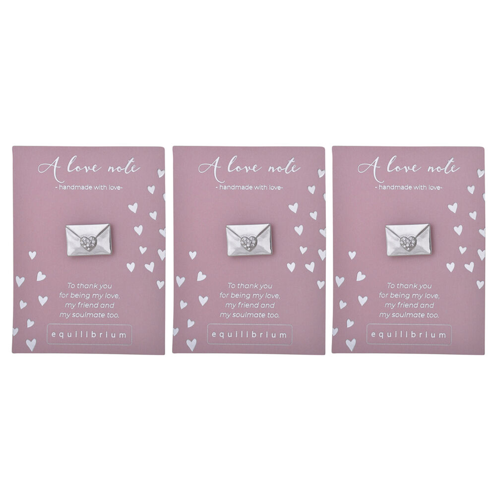 3PK Gibson Gifts Equilibrium Silver Pin/Brooch - Love Note