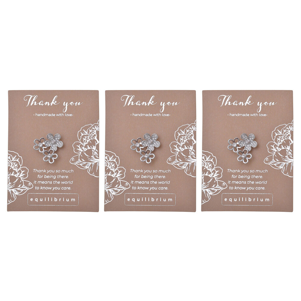 3PK Gibson Gifts Equilibrium Silver Pin/Brooch - Thank You