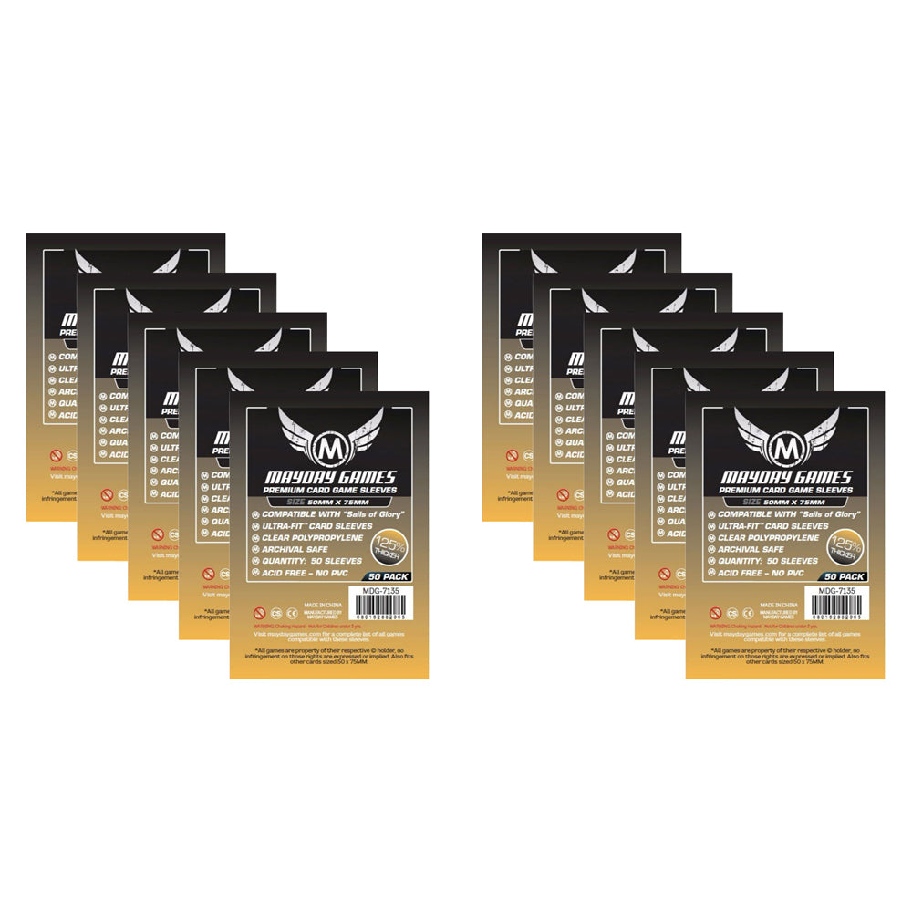 10PK 50pc Mayday 50x75mm Premium Custom Card Sleeves Case Protector